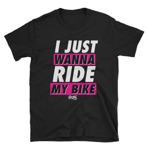 I Just Wanna Ride My Bike Block Tee - Black