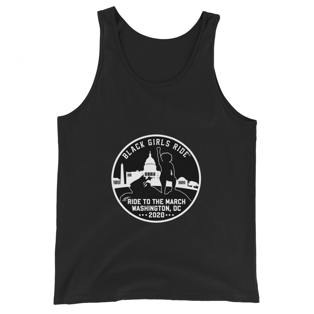 Ride to the March Unisex Tank Top - Black/White